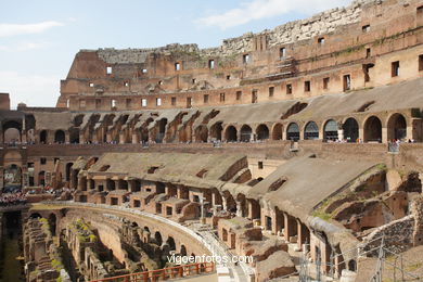 Coliseo Romano - Interiores (70 d.C.). 