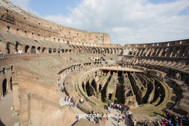 Coliseo Romano - Interiores (70 d.C.). 